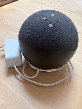 Amazon Smart Speaker in Charcoal Gray and Black